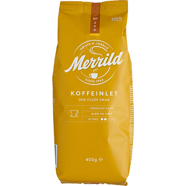 Billede af Merrild Koffeinlet Formalet Kaffe 400g 16pak
