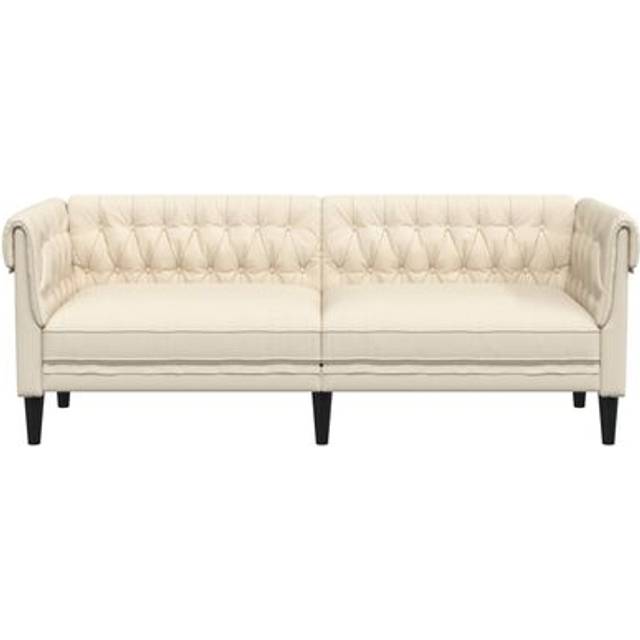 Billede af vidaXL Chesterfield Cream Sofa 201.5cm 3 personers