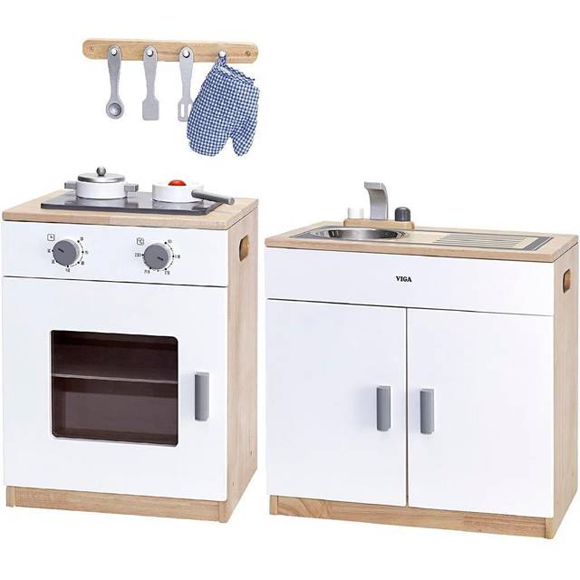 Billede af Viga Legekøkken komfur og håndvask str. 40x34x55,5 64,5 cm 2 dele pr sæt