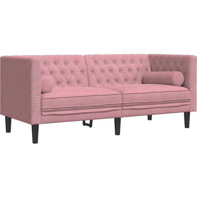 Billede af vidaXL Chesterfield Pink Sofa 174cm 2 personers